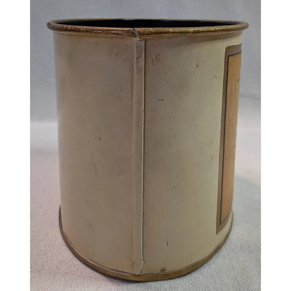 Jean Crowell Studio Wastebasket Vintage 1962 Wedding Invitation Cream Gold Good